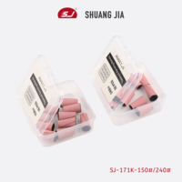 Bandes de ponçage coniques roses SHUANGJIA sans mandrin, double fonction, pour le nettoyage des cuticules et le polissage des ongles, 10 pièces