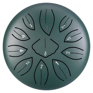 Hluru Carbon Steel Tongue Drum 6-inch 11 Notes Musical Instruments Handpan Percussion Drum Kits THY11