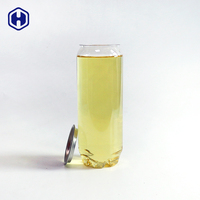 Canette transparente en PET de qualité alimentaire personnalisée de 350 ml/500 ml pour thé, café, jus, boissons énergisantes, soda - Anti-fuite et sans BPA