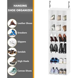 1 Pack Hanging Closet Organizer 24 Compartments Shoe Storage <b>Shelf</b> For Bedroom Wardrobe Neatening Non Woven Fabric - Product Image 6