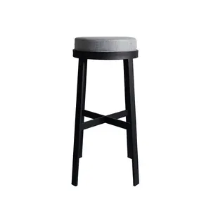 Top Quality Circle High Chair Performance Fabric Metal Bar For Stool Dining Room And Kitchen