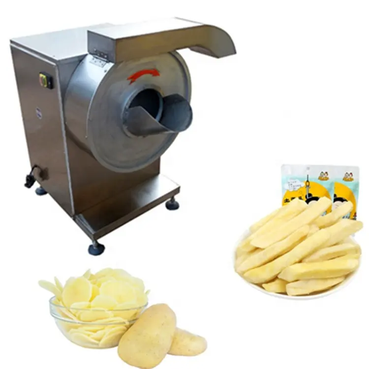 Yüksek kalite otomatik patates cipsi dilimleme patates parmak etiket kesici makinesi