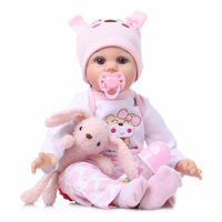 Weiche Vinyl Lebensechte Reborn-Babypuppe 55cm Realistische Neugeborenen-Puppe Beruhigender Begleiter Spielzeugpuppe Geschenk