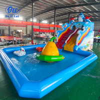 Parc aquatique gonflable pour enfants avec toboggan, grande piscine à structure, équipement d'obstacles, château gonflable requin - Fabricant