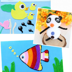 Trẻ em thủ công DIY Craft Búp bê đồ chơi phụ kiện nhựa di chuyển lung mắt đầy màu sắc Nhựa googly mắt - Product Image 6