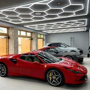 Lumière <span class=keywords><strong>de</strong></span> <span class=keywords><strong>garage</strong></span> <span class=keywords><strong>LED</strong></span> hexagonale à haut lumen, modulaire en forme <span class=keywords><strong>de</strong></span> nid d'abeille, super lumineuse, économie d'énergie, connectable, lumière <span class=keywords><strong>de</strong></span> plafond - Product Image 2