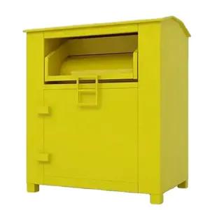 Outdoor Green Standing Waste Utilization Management Used Clothes Shoes Trash Can Clothing Recycling Bin