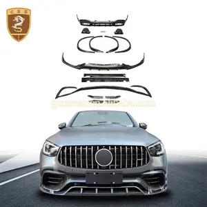 Upgrade to TC Style GLC 63 Body Kit For Mercedes Bens GLC63 Coupe Front Lip Side Skirts Rear Diffuser Exhaust Spoiler Bodykit
