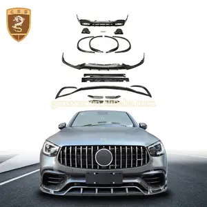 Kit de carroceria para Mercedes Benz GLC63 Coupé, kit de difusor de escapamento traseiro com bico frontal e saias laterais, atualizado para o estilo TC GLC 63