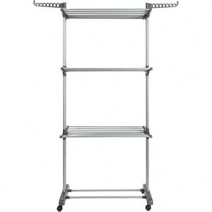 Séchoir à linge mobile pliable et extensible à 4 niveaux en acier inoxydable pour salle de bain et sacs, support de séchage sur pied, vente en gros - Product Image 4