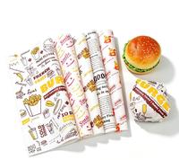 Papier d'emballage alimentaire personnalisé avec logo imprimé, résistant à l'huile pour hamburgers, sandwichs et shawarmas, qualité alimentaire, anti-graisse