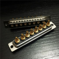 Konektor Koaksial D-SUB 8W8 Soldering RF Male Plug Ramah Lingkungan Berlapis Emas 8-Pin Komponen Sistem Vakum Tinggi
