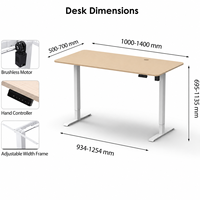 Mesa de Oficina para el Hogar, Oficina Inteligente, Motores Dobles Silenciosos sin Escobillas, Patas de Escritorio Eléctricas para Trabajar de Pie o Sentado, Marco de Mesa Ajustable para Trabajar de Pie o Sentado