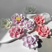 3d beberapa jenis bunga lilin gipsum cetakan silikon Diy mawar Peony teratai kamelia krisan sabun cetakan Resin silikon