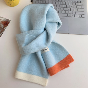 Bonbons couleur douce fille tricoté longue écharpe femmes hiver Vintage polyvalent étudiant chaud laine sentiment tricot <span class=keywords><strong>cou</strong></span> plus chaud à la mode - Product Image 6