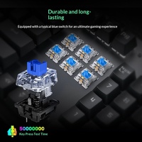 Clavier mécanique T-WOLF T17 pour jeux Esports, filaire, rétroéclairage RGB, boîtier métallique, interrupteurs bleus, disposition espagnole, support pour poignets, USB