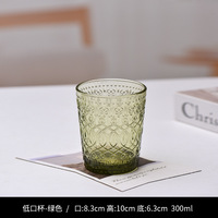 Vintage geëmbosseerd glazen waterglas, Europees reliëf drinkglas, gekleurd glaswerk voor dranken, sap, melk, geschikt voor thuis, hotel, bar.