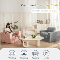 Canapé à plat compressible qui tient dans une boîte surdimensionné blanc confortable désossé pouf simple fauteuil paresseux canapé entraîneur pour chambre