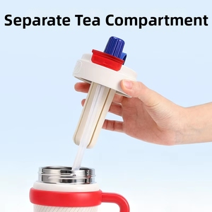 Taza Termo Gigante de Lujo para el Hogar, Taza de <span class=keywords><strong>Café</strong></span> para Auto de Gran Capacidad, Aislada al Vacío, de Acero Inoxidable, <span class=keywords><strong>con</strong></span> Tapa de un Solo Botón - Product Image 4