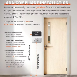 ป้ายอักษรเบรลล์ห้องสำหรับประตูห้องเรียนป้ายเลขเงินขัดเงาสถาบันการศึกษา - Product Image 5