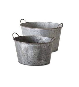 Ensemble de jardinière de fleurs en métal galvanisé de grande capacité poignée de jardinière de jardin décorative utilisation extérieure nouveau design de bureau au sol - Product Image 1