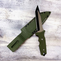Couteau de chasse pointu de survie en plein air Portable couteau à lame fixe tactique à lame droite avec gaine en Nylon