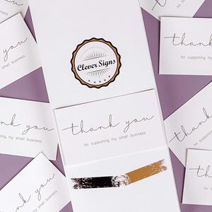 Cartes de remerciement élégantes et professionnelles, 2" x 3.5", recommandées pour les <span class=keywords><strong>d</strong></span>étaillants <span class=keywords><strong>en</strong></span> <span class=keywords><strong>ligne</strong></span> et les propriétaires de petites entreprises - Product Image 3