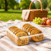Boîte de rangement pour biscuits, pâtisseries, pain, fruits, salades, gâteaux, en plastique PET transparent, écologique, jetable