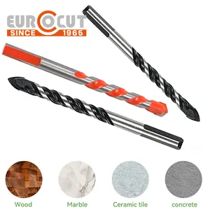 Broca de vidro Eurocut Broca multifuncional de aço carbono para vidro PVC Madeira