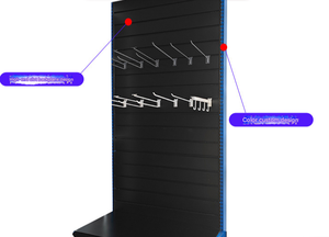 Expositor de <span class=keywords><strong>Pared</strong></span> con Tablero Perforado, Herrajes Metálicos, Almacenamiento de Herramientas, Accesorios, Estante de Exhibición, Estantes de Supermercado, Color Negro, Panel de Láminas - Product Image 2