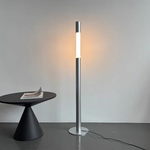 Lámpara de Pie Moderna Minimalista LED con Control Táctil Plateada para Sala de Estar, Dormitorio e Iluminación del Hogar - Product Image 1
