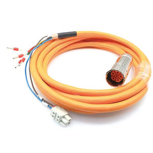 Cable Conector de Servomotor de Aluminio de 6 Pines <span class=keywords><strong>M23</strong></span> para Sistema de Transporte Automatizado, Altamente Flexible, Revestimiento Naranja, IP67/IP68 - Product Image 3