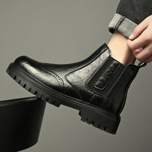 Botas Chelsea Casuales para Hombre, Marca Martin, de Cuero Genuino, con Cierre de Cordones, Forradas de Felpa para Otoño e Invierno - Product Image 4
