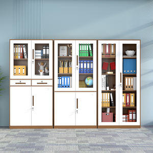 <span class=keywords><strong>Armoire</strong></span> de rangement en métal robuste à grande capacité pour la maison et le bureau, multi-usages, pour l'organisation de documents, de livres et de dossiers avec serrure - Product Image 4