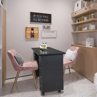 Docarelife offre spéciale Table de luxe blanche à double ongle art mobilier de salon table de manucure professionnelle en bois massif