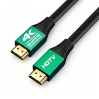 Câble HDMI 4K haute vitesse 2.0 18 Gbps 4K 60 Hz 19+1 avec coque en alliage vert pour home cinéma PS5 Xbox Moniteur 1,5 m