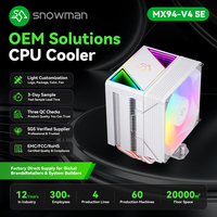 Refroidisseur de processeur ITX blanc 90 mm en aluminium et cuivre, conception OEM pour les revendeurs en ligne avec boîte de vente au détail personnalisée, échantillon rapide OEM prêt en 7 jours