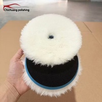 Disque de polissage en laine d'agneau pure haute densité 3 5 6 7 pouces, sans peluches, finition miroir brillant pour le detailing automobile