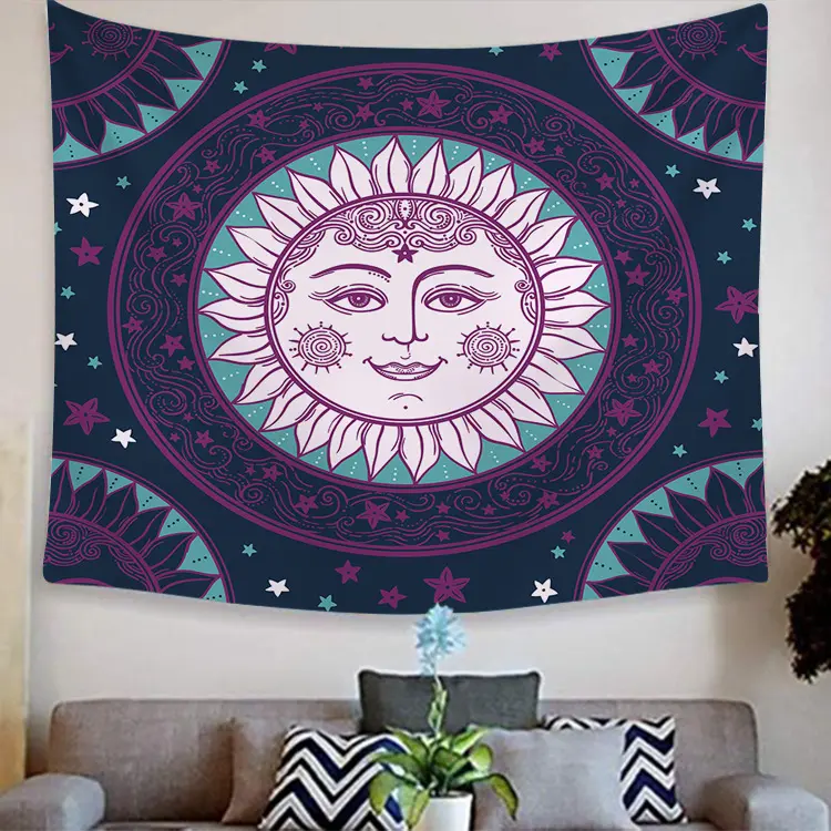 3D Digital Printing Bohemian Mysterious Tarot Sun Wall Hanging Tapestry