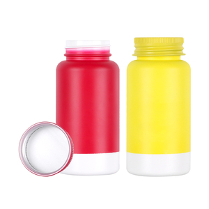 Emballage pharmaceutique personnalisé en capsule rouge, jaune, bleue, en plastique HDPE pour produits de santé avec bouchon à vis - Product Image 2