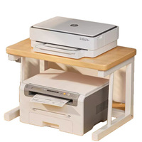 Étagère de bureau en bois multi-usages pour imprimante, organiseur de fichiers, meuble de rangement à 3 niveaux, sans installation