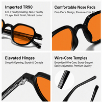 Lunettes de protection pour joueurs professionnels SR ODM&OEM avec monture hexagonale en graphite de qualité supérieure (80%-100%), branches en CP et verres CR39, bloquant les rayons violets