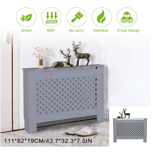 De MDF de madera tradicional Cruz diseño moderno ajustable gris pintado ajustable radiador cubierta de - Product Image 4