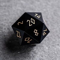 Nouveauté 2026 : Dés en obsidienne noire naturelle D&D avec gravure personnalisée, ensemble de dés géants DIY, pièce de jeu pour adultes, cadeau