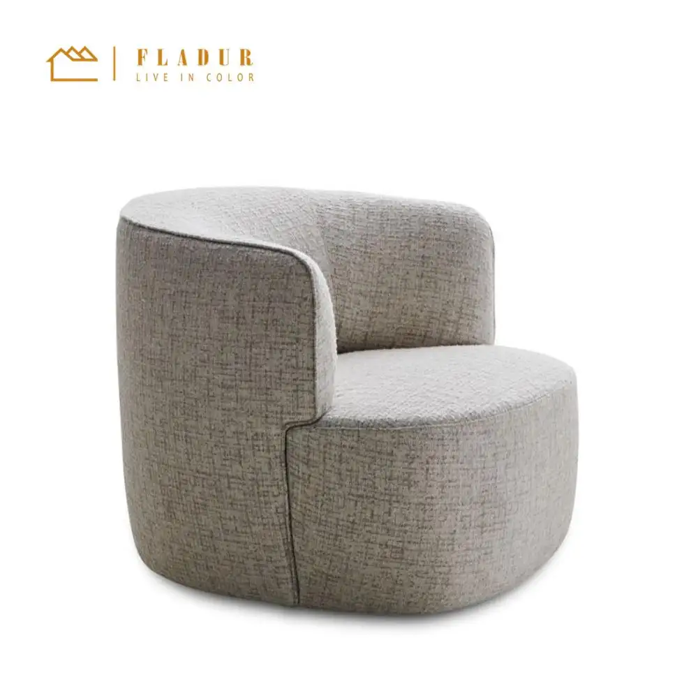 Funda extraíble de tela con forma redonda para sillón, sillón giratorio para sala de estar