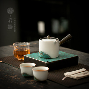 Juego de té Kung Fu, tetera de porcelana con tapa, forma cilíndrica resistente al calor para té de la tarde, regalos de empresa, origen del condado de Dehua - Product Image 1