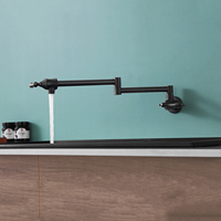 Grifo de Cocina Plegable Negro Mate Flexible para Pared, Relleno de Ollas, en Oferta