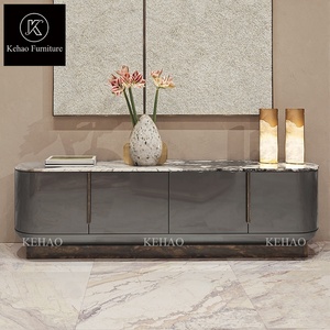 El último diseñador italiano de mármol superior sala de estar soporte de <span class=keywords><strong>TV</strong></span> gabinete de acero inoxidable brillante <span class=keywords><strong>muebles</strong></span> gabinete bajo <span class=keywords><strong>para</strong></span> sala de estar - Product Image 1