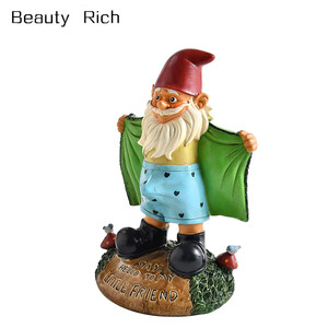 Polyresin/Resina Pervertito Giardino Gnome Figure: Gnome Lampeggia biglietto di Auguri - Product Image 1