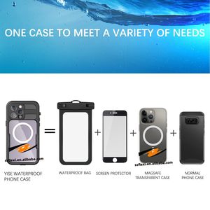 Dernier étui étanche à charge magnétique pour <span class=keywords><strong>iPhone</strong></span> <span class=keywords><strong>14</strong></span> <span class=keywords><strong>Pro</strong></span> <span class=keywords><strong>Max</strong></span> <span class=keywords><strong>Plus</strong></span> Dropproof Cover Diving Swim Outdoor Sports Climb - Product Image 5